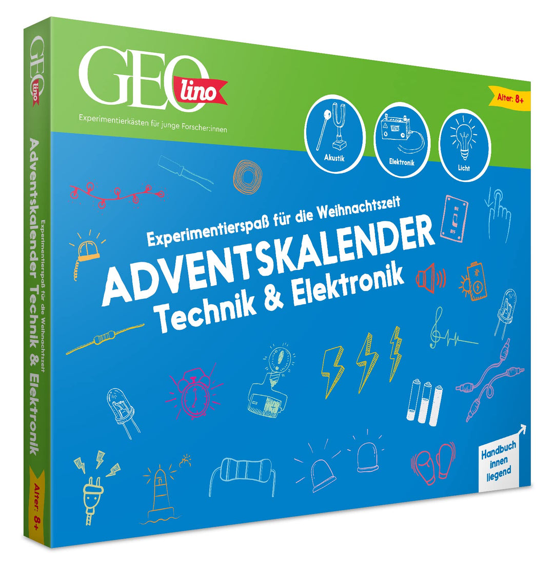 FRANZIS 67171 - GEOlino Adventskalender Technik & Elektronik (Akustik, Elektronik, Licht), Experimen