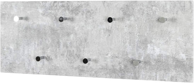 HAKU Möbel 42650 Wandgarderobe, Metall, Betonoptik-chrom,, 5,5 x 80 x 30 cm, Betonoptik-chrom