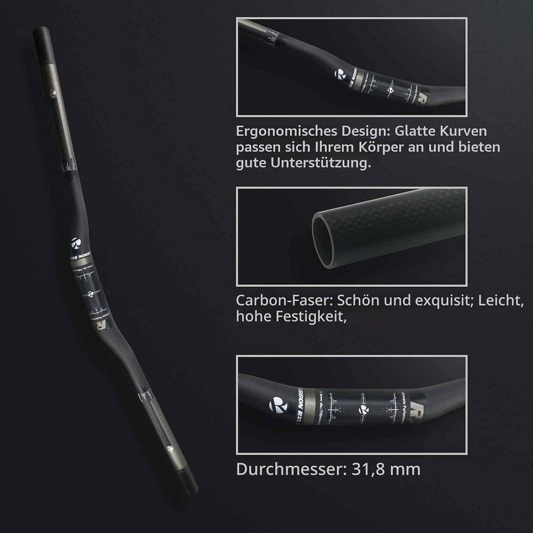 mtb lenker 31.8 riser carbon fahrradlenker carbon mtb RXL SL downhill lenker 740mm 3K matt Grau-3K m