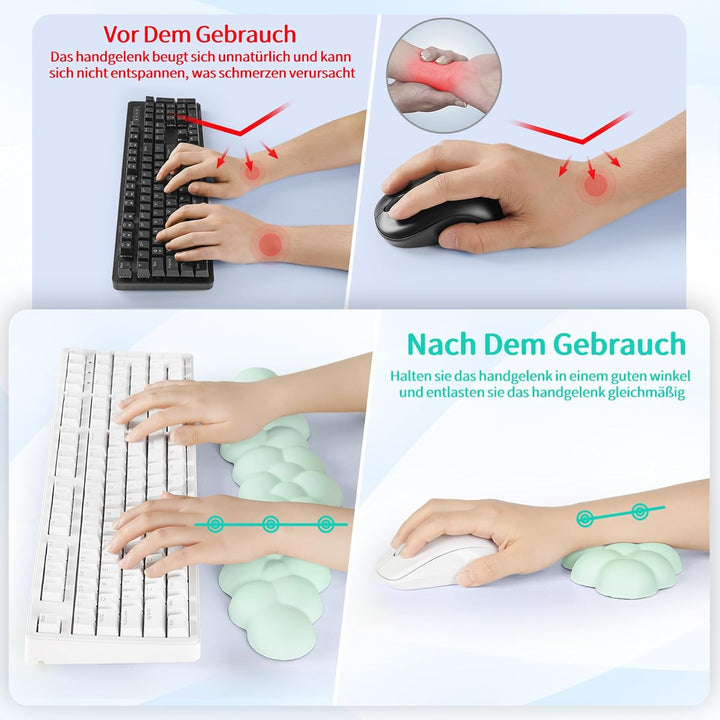 Sushret Handballenauflage Tastatur Wolke, Ergonomisches Handauflage Tastatur Wolke Mit PU Leder Memo
