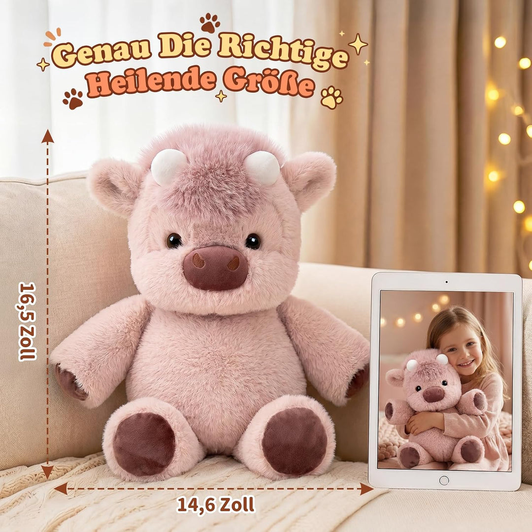 Starnearby 43cm Runnly Kuscheltier, Running Cow Plush, PP-Baumwolle (Rosa), Rosa