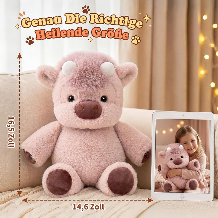 Starnearby 43cm Runnly Kuscheltier, Running Cow Plush, PP-Baumwolle (Rosa), Rosa