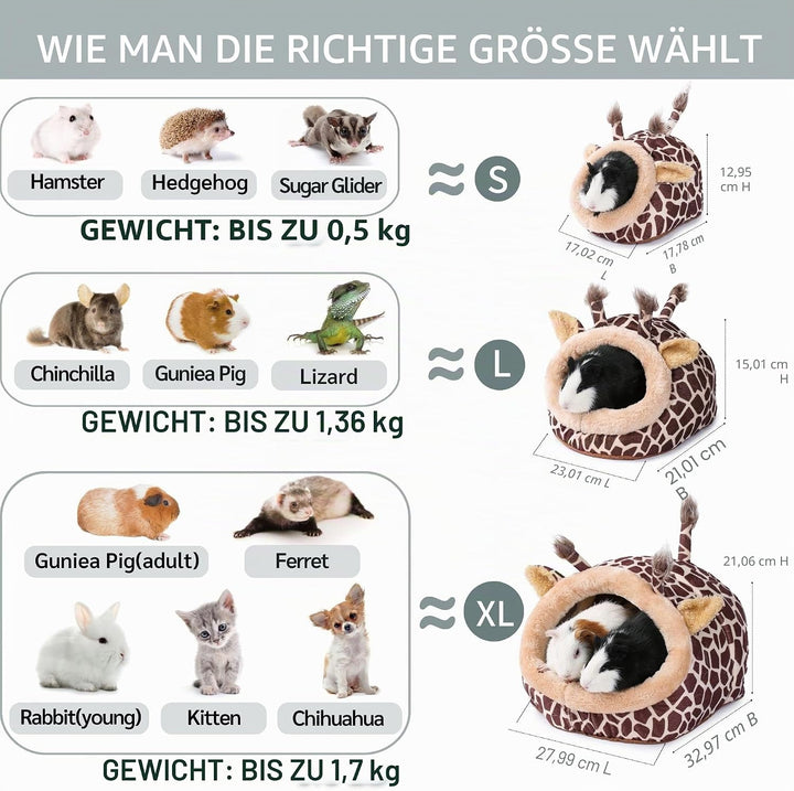 JanYoo Kleintierhöhle für Chinchilla, Igel, Meerschweinchen, Käfigzubehör, Spielzeug, für Bartagame,