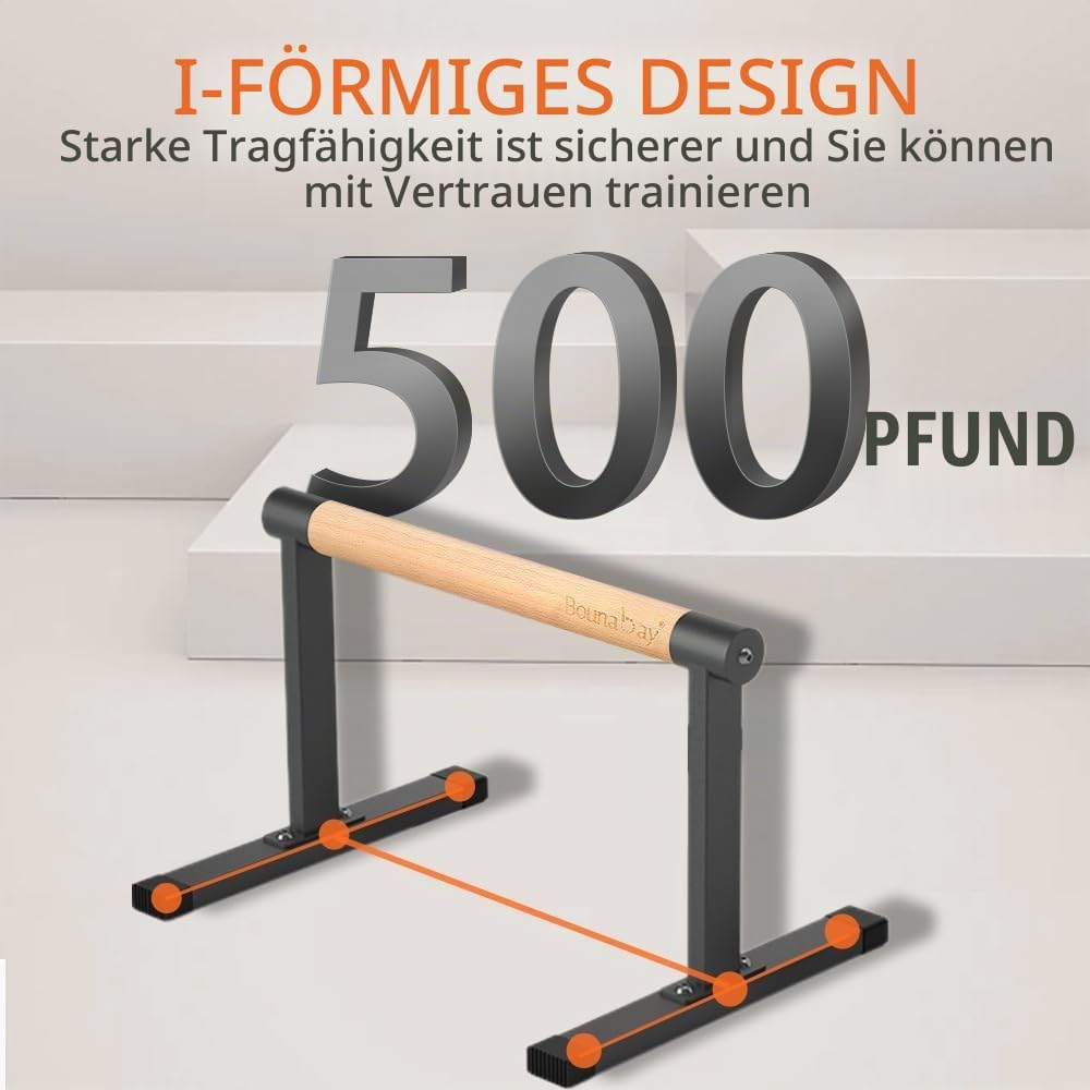 Parallettes Bars, Bounabay Liegestütz-Ständer, Griff-Set, Heim-Fitness-Studio, Parallele Dip-Bars fü