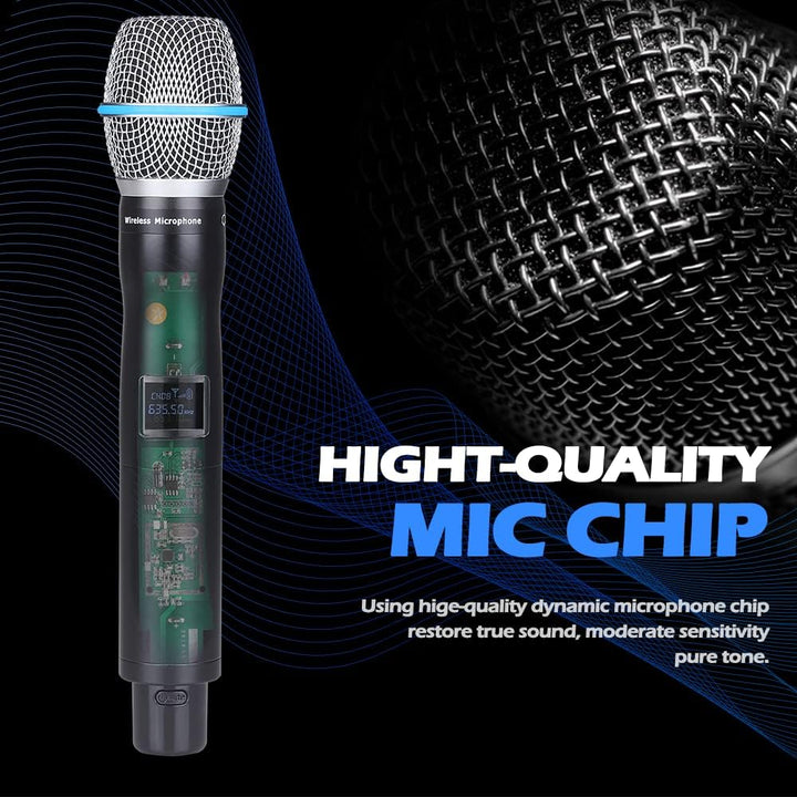 BOMGE UHF Metall Dual Handheld Wireless Mikrofone & Systeme für Karaoke, Gesang, Meeting, Party, Kir