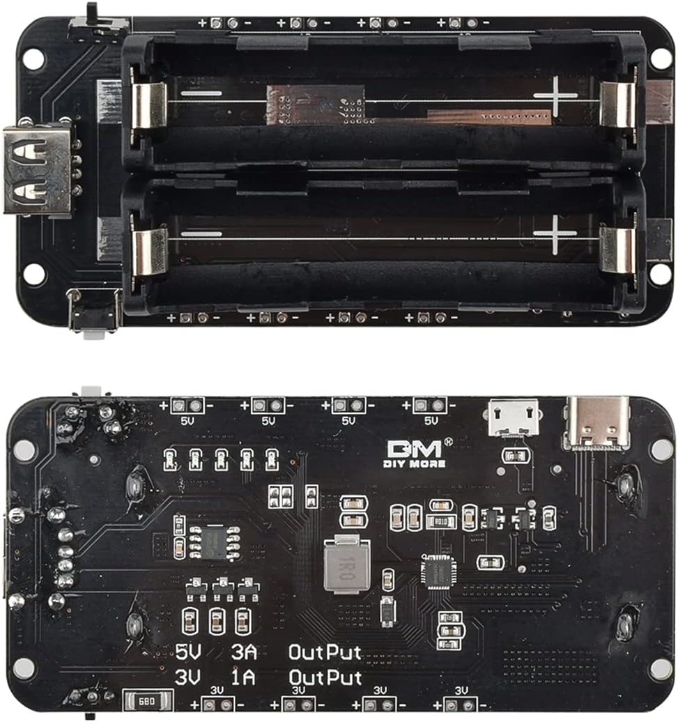 diymore 2PCS Battery Shield V8 3V 5V Micro-USB-Anschluss Typ C USB kompatibel für ESP32 für ESP8266