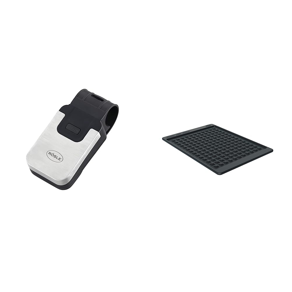 RÖSLE Universal BBQ LED-Griffleuchte & Ablagematte Silikon, Hochwertige Silikonmatte zum Schutz von