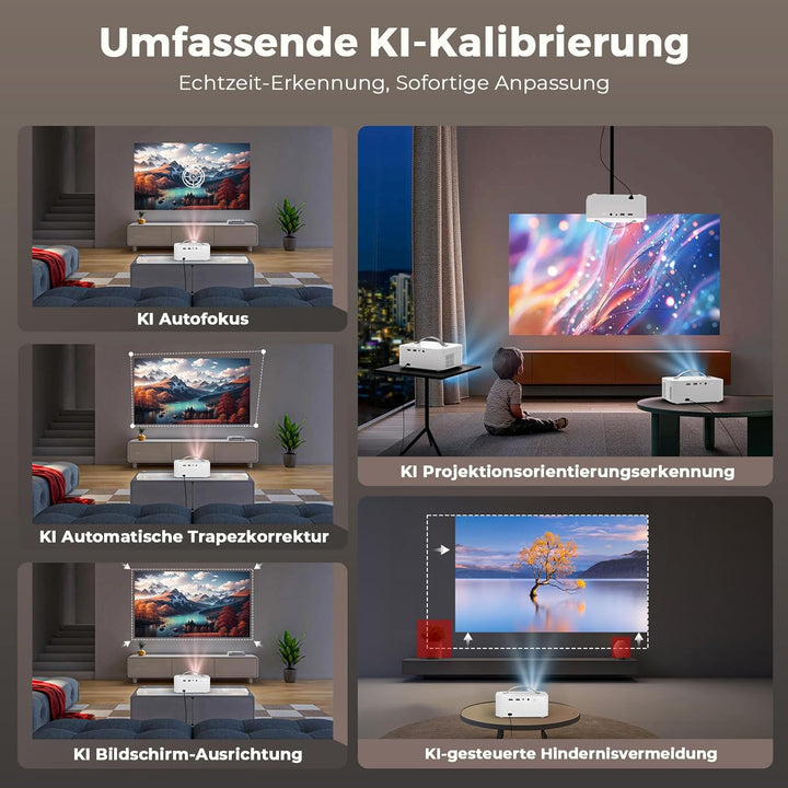 Beamer Passend für Netflix Dolby Audio|1600ANSI Lisowod HDR10 Mini Beamer 4K Heimkino mit eARC CEC |