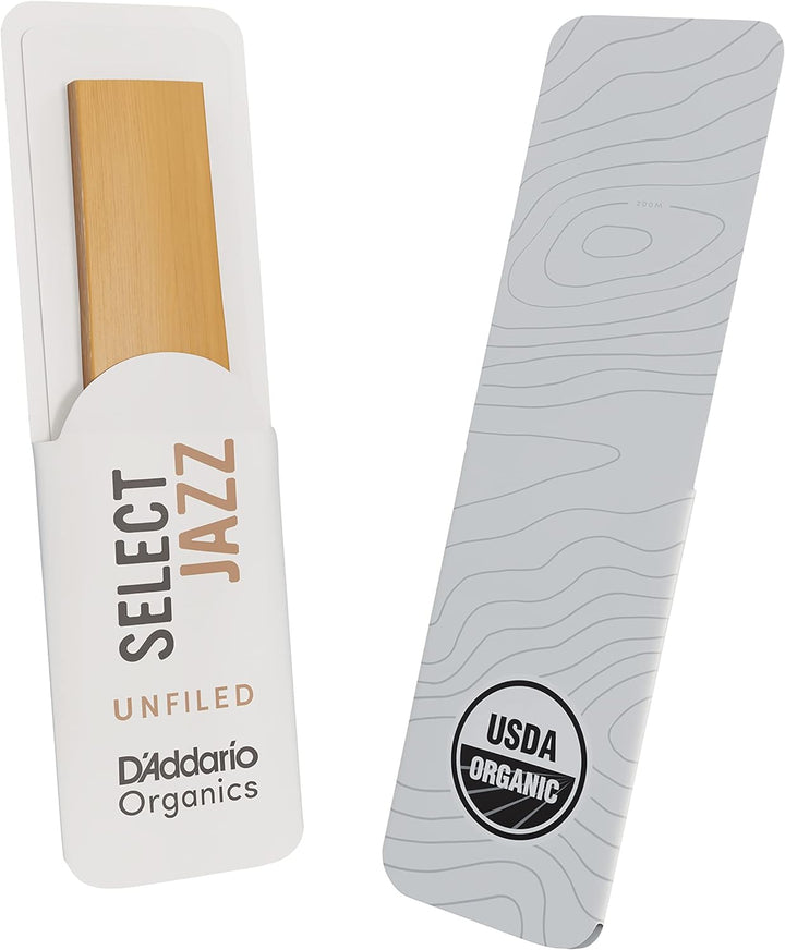 D'Addario Organisch Select Jazz Unfiled Soprano Saxophon-Stimmzungen - Saxophonrohre - 2 Weich, 10 P