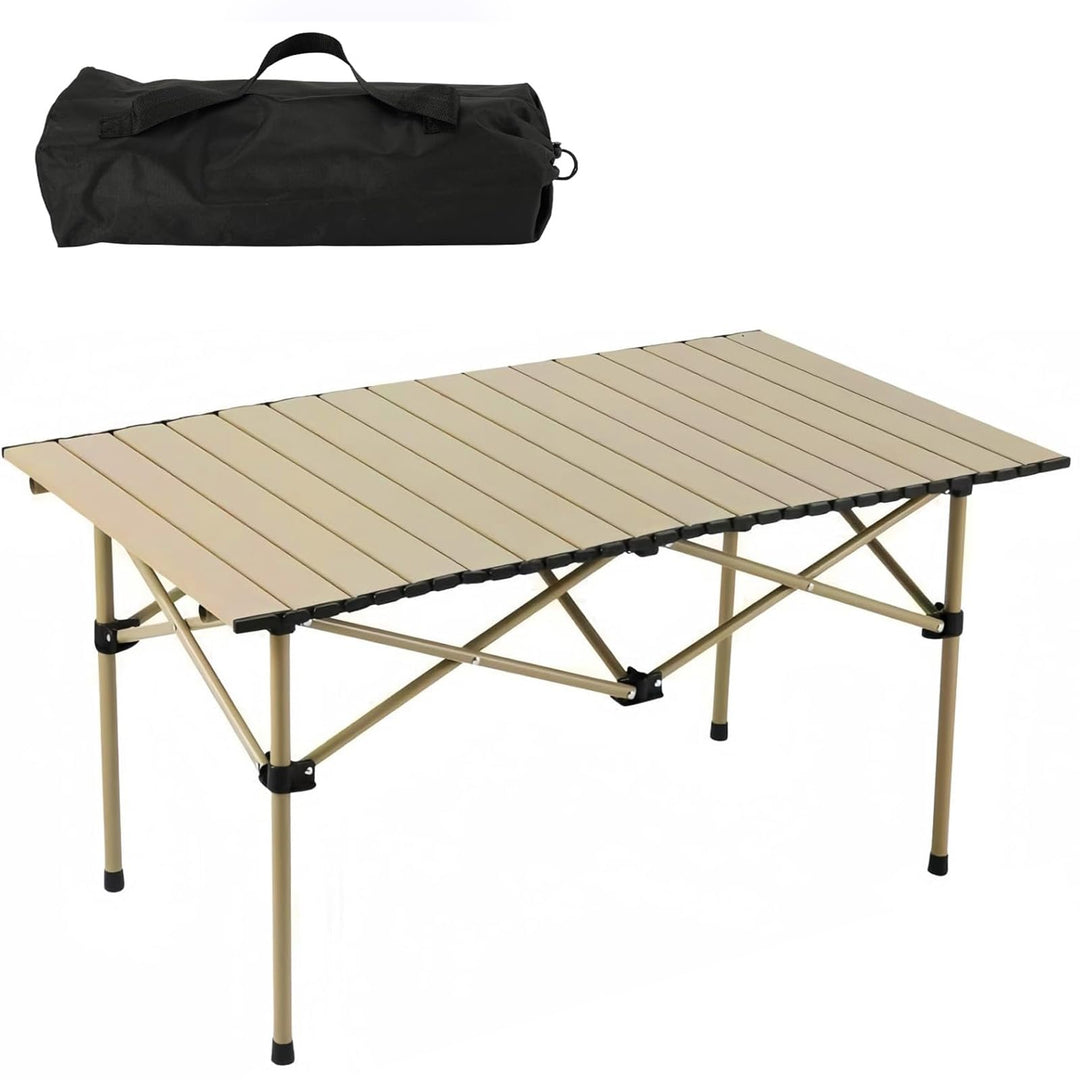 Faltbar Campingtisch klappbar, 95x56x50cm Aufrollbare Tischplatte, Camping Falttisch Tragbar Kohlens