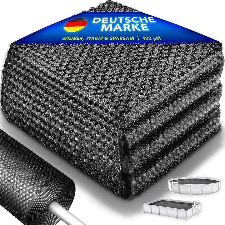 tillvex® Premium Pool Solarabdeckplane 400 µm Rechteckig 800x400 cm | Solarfolie Wärmeplane zuschnei