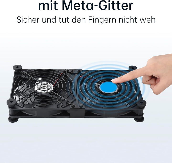 ELUTENG USB Lüfter 140mm 5V 2 in 1 mit 3 Einstellbare Geschwindigkeiten, Doppelt USB Computer Ventil
