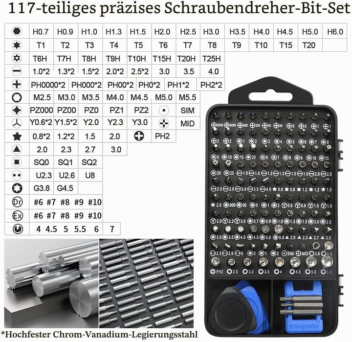 138 in 1 Schraubendreher Set Feinmechanik Mini Feinmechaniker Satz Magnetisch Upgrade Version Präzis