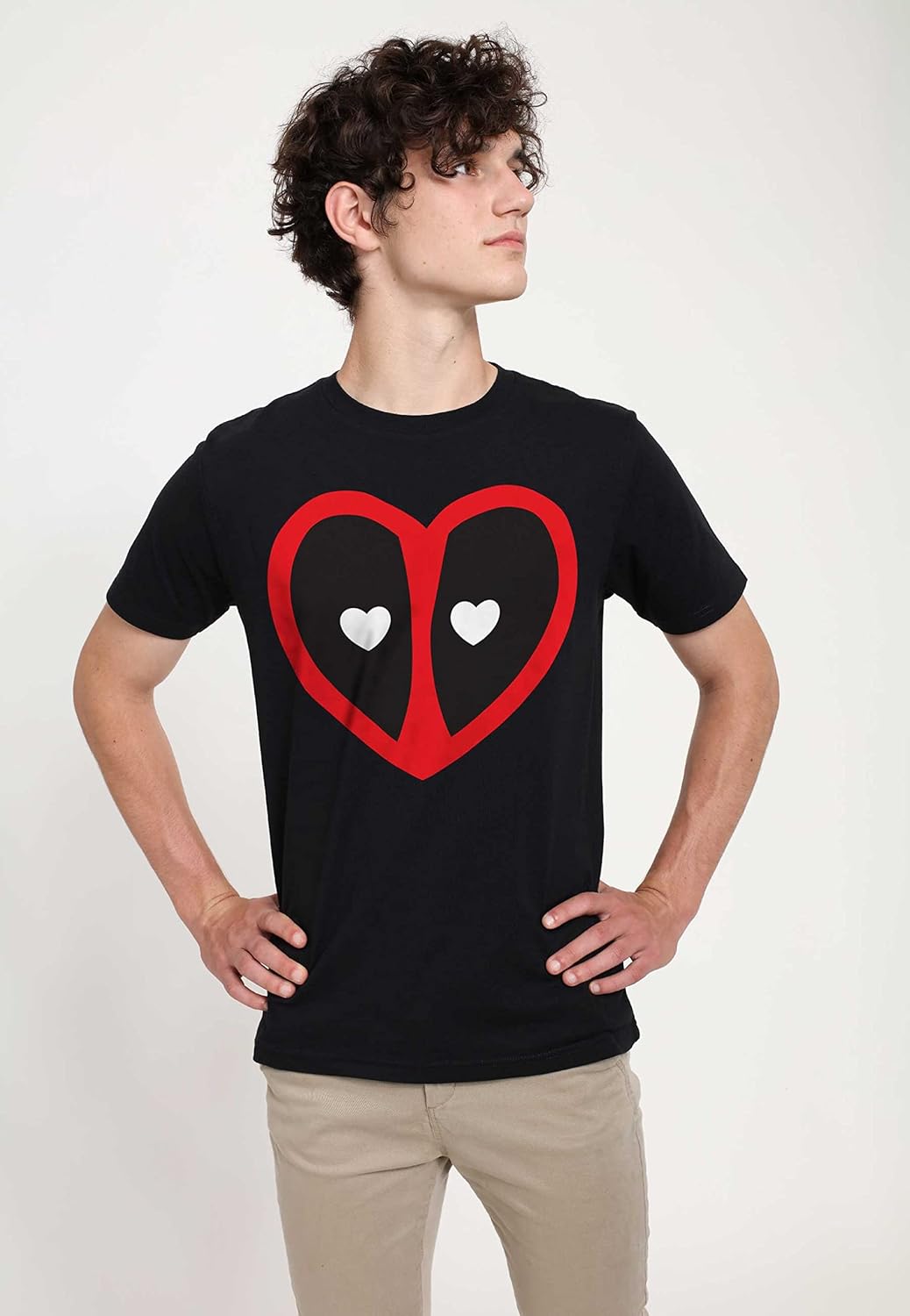 Marvel Unisex Deadpool Deadpool Heart Logo Organic Short Sleeve T-shirt, S