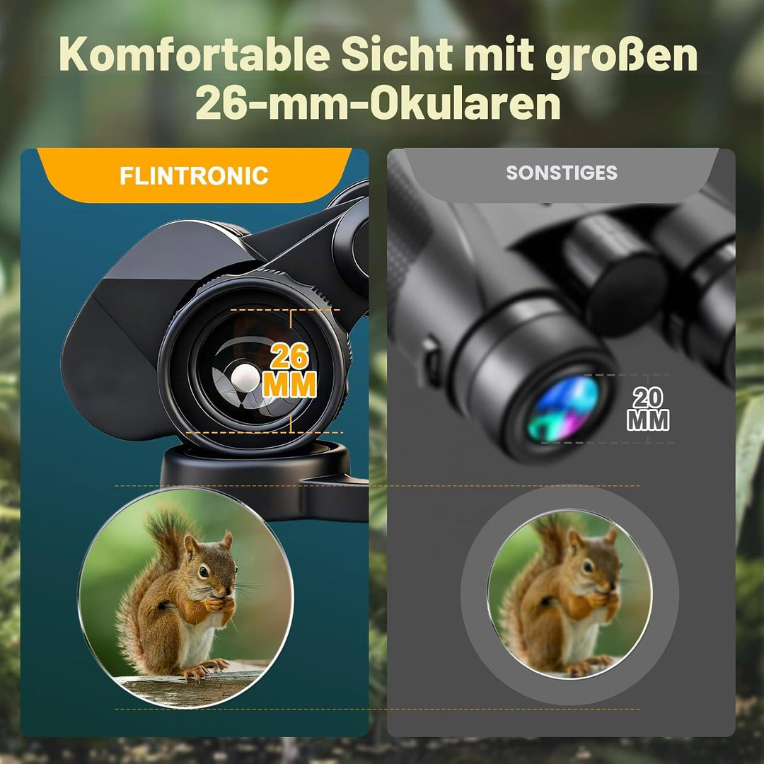 flintronic 20x50 Kompakt Fernglas, HD Fernglas Kinder Erwachsene BAK4 HD Prisma + FMC Objektiv mit T
