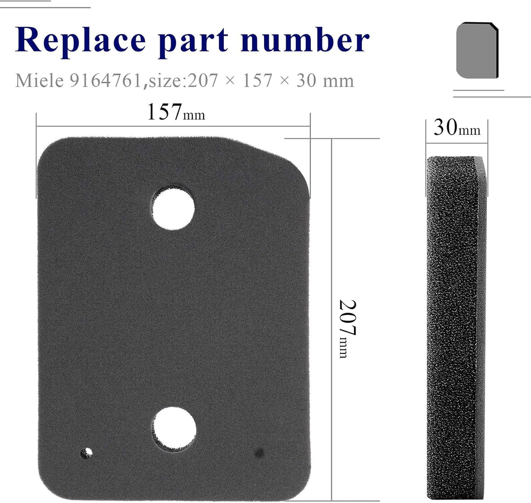 Filter für Miele 9164761 Trockner Wärmepumpentrockner - Trockner Zubehör Schwammfilter Fusselfilter