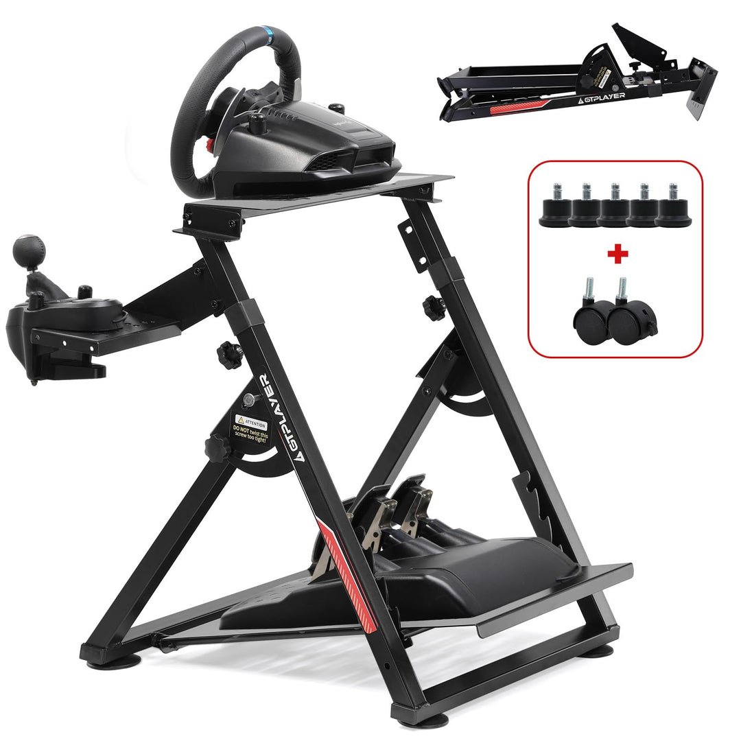 GTPLAYER Lenkradständer für Lenkrad Gaming Wheel Stand Racing Lenkradständer mit V1 V2 Schalthebelha