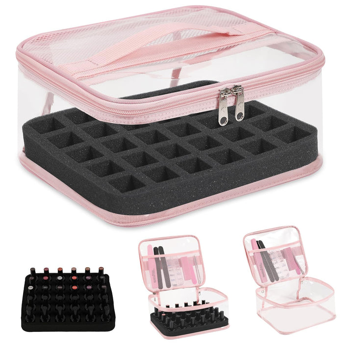 Nagellack Aufbewahrung für 30 Flaschen,Transparenter Nagellack Organizer & Kosmetikkoffer aus spritz