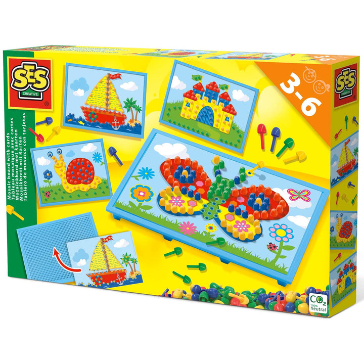 SES Creative 14898 14898-Mosaikbrett mit Vorlagen, Geel, Mittel Modern, Modern