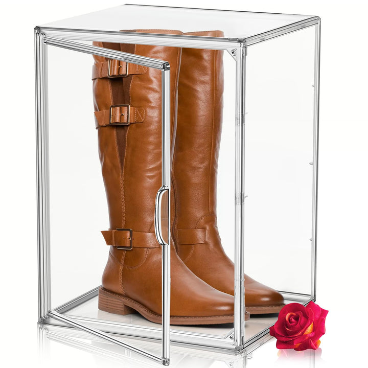 Stapelbare hohe Stiefel Schuh Aufbewahrung Boxen, Acryl Display Case Transparent Plastik Stapelbare