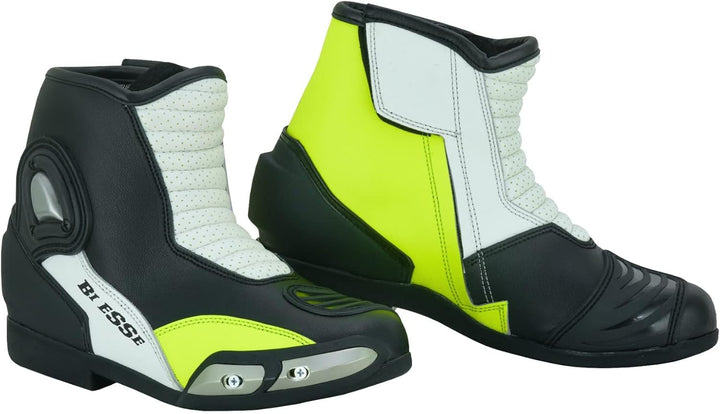 BI ESSE Motorradschuhe Stiefel aus perforiertem Leder mit Slider 44 EU Neon, 44 EU Neon