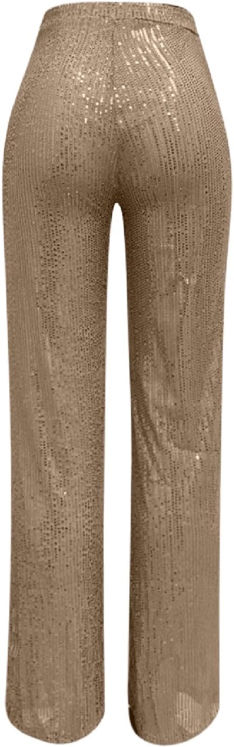 Generisch 2025, lässige Paillettenhose, glitzernde Pailletten, hohe Taille, weites Bein, Schlaghose,