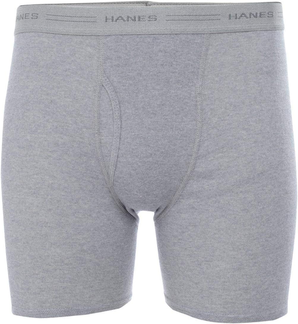Hanes Men's 10-Pack Boxer Briefs with Comfort Flex Waistband, Black/Grey, Medium