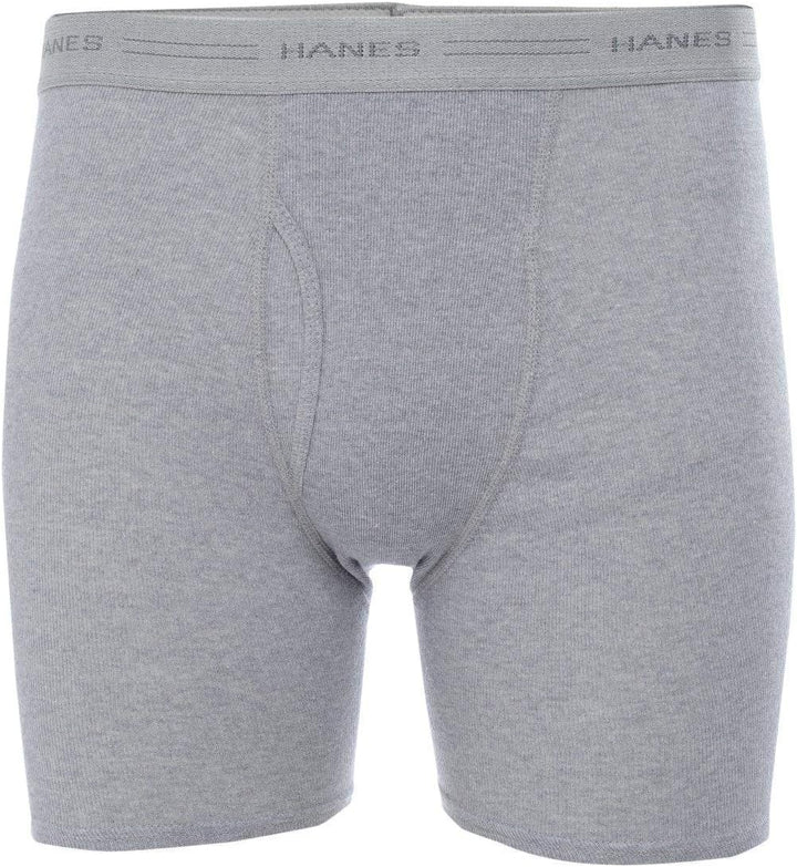 Hanes Men's 10-Pack Boxer Briefs with Comfort Flex Waistband, Black/Grey, Medium