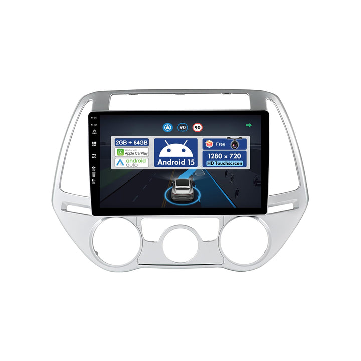 9 Zoll Autoradio für Hyundai I20 (2012-2014) GPS Navigation - Wireless CarPlay Android Auto - Rückfa