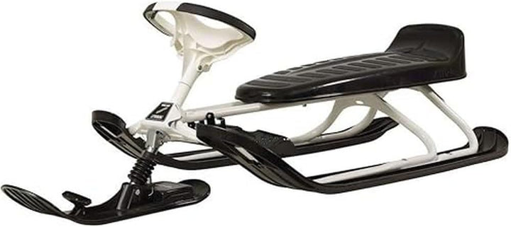 STIGA Erwachsene Schlitten Snowracer Rennrodel King Size GT Lenkschlitten Schwarz/Weiss Snow Racer K