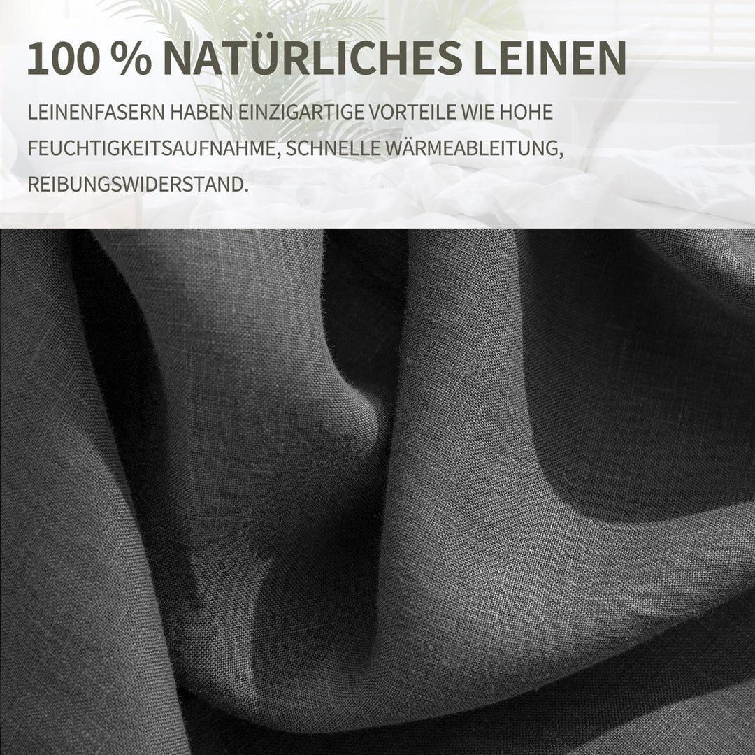 CHUFFED Leinen Bettwäsche 135×200 2teilig Bettwäsche-Sets 100% Naturleinen Bettwäsche Stonewashed-1