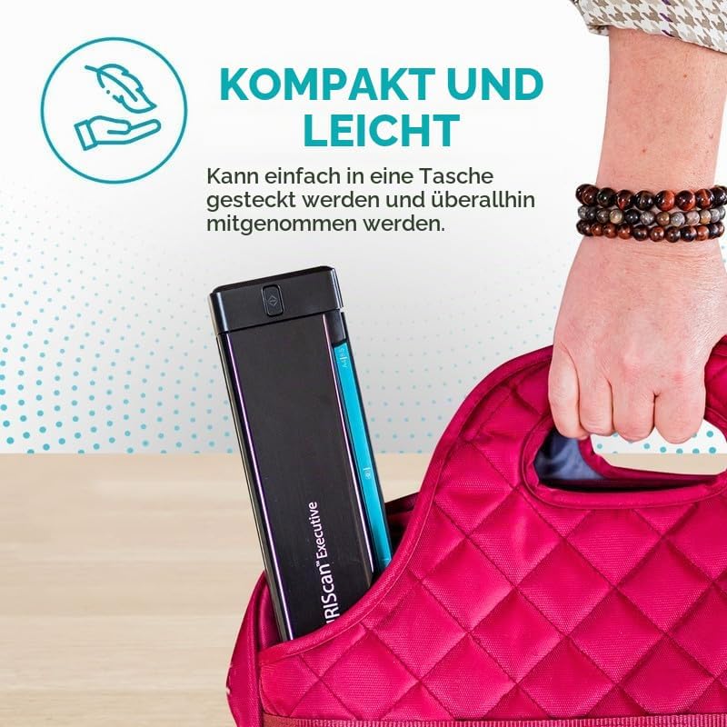 IRIScan Executive Mobile Scanner-dokumentenscanner A4 8PPM Duplex Scanner - v4: PDF-Editor, USB-betr