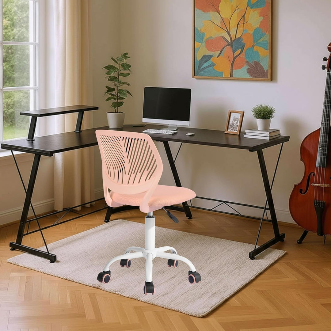 FurnitureR Home Office Stuhl, ergonomischer höhenverstellbarer Drehstuhl mit Rollen, moderner Comput