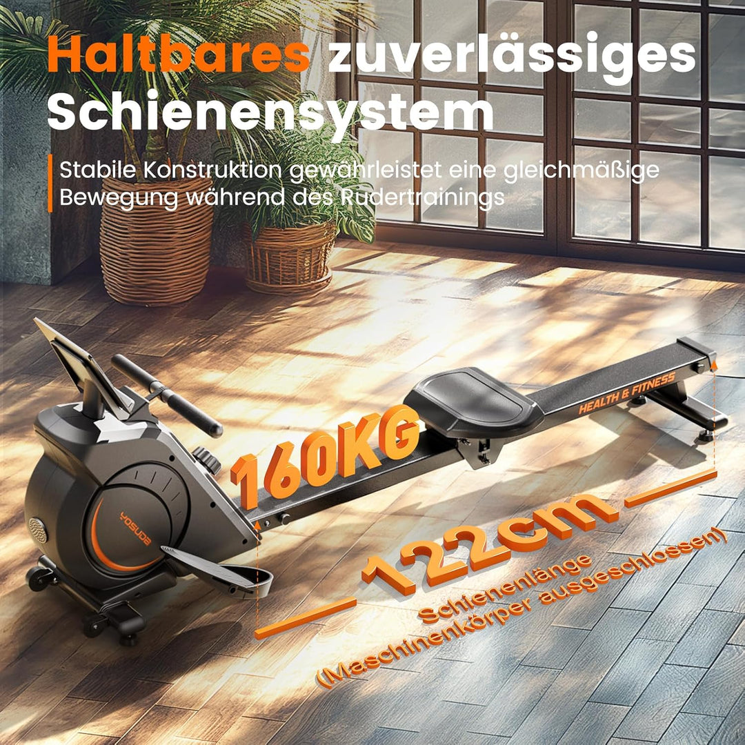 YOSUDA Testsieger Rudergerät für Zuhause, Ultraleise Magnetische Rudermaschine (Cardio-Training), 16