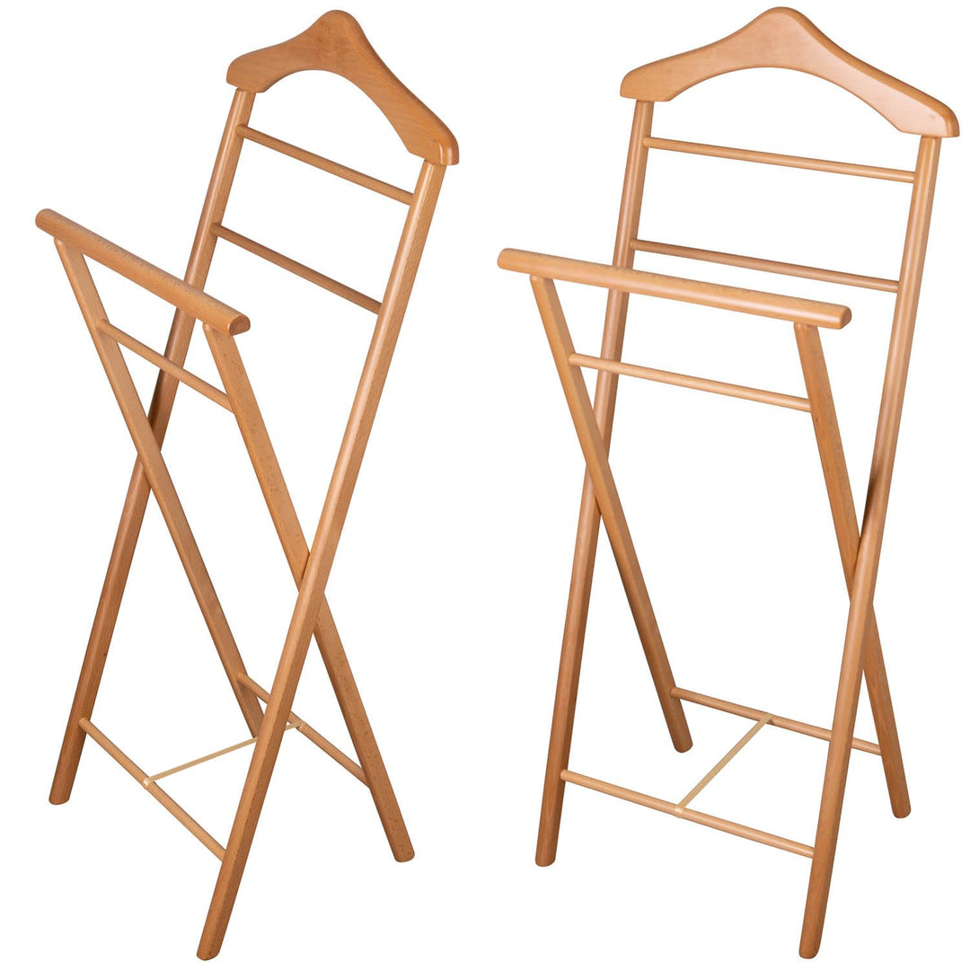 Staboos Herrendiener aus Massivholz – 2er Set fertig montierter Kleiderbutler &amp; Stummer Diener – sta