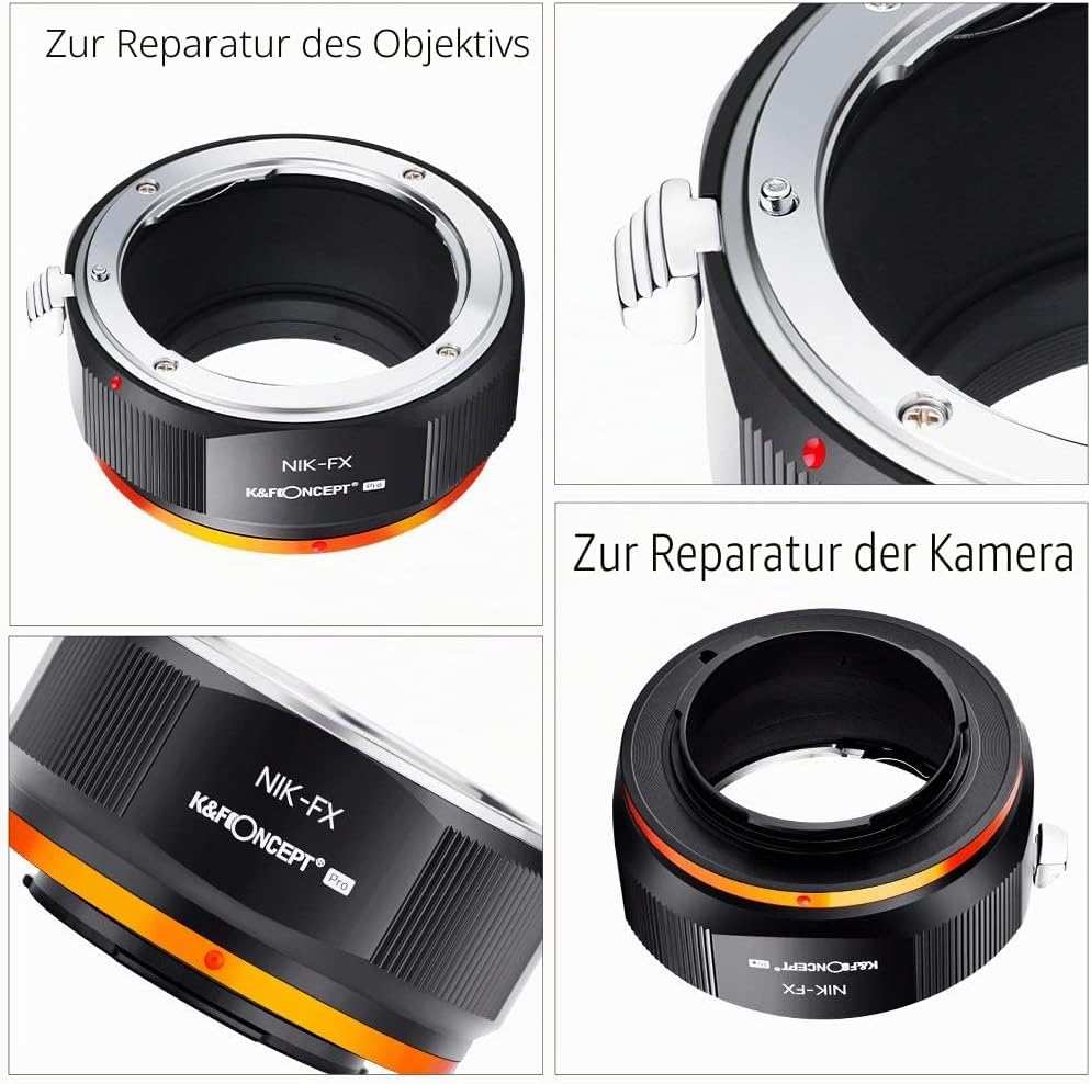 K&amp;F Concept M11115 Nikon-FX Hochpräziser Adapterring Objektivadapter für Nikon AI/F Mount Lens to Fu
