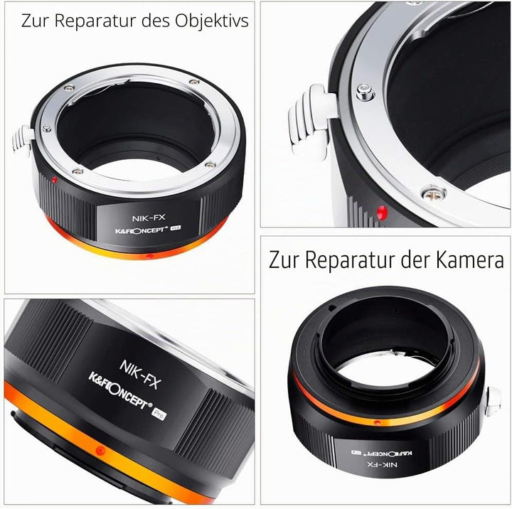 K&amp;F Concept M11115 Nikon-FX Hochpräziser Adapterring Objektivadapter für Nikon AI/F Mount Lens to Fu