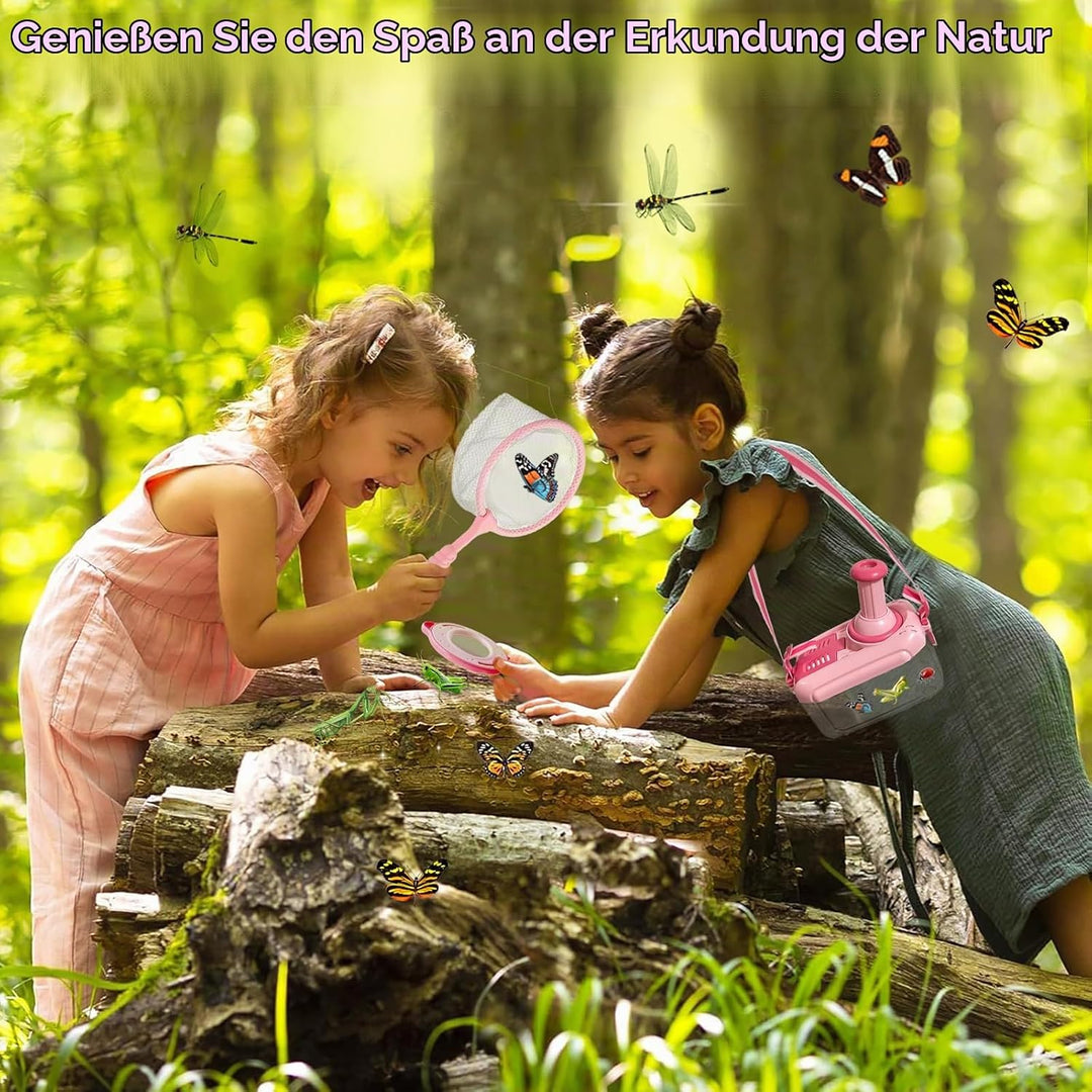 Entdecker Set für Kinder ab 4, Forscherset für Kinder, Insektenbox mit Drehbar Lupe, Kinderlupe, Ins