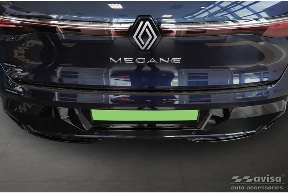 Avisa Schwarz Edelstahl Heckstossstangenschutz kompatibel mit Renault Megane E-Tech 2022- &