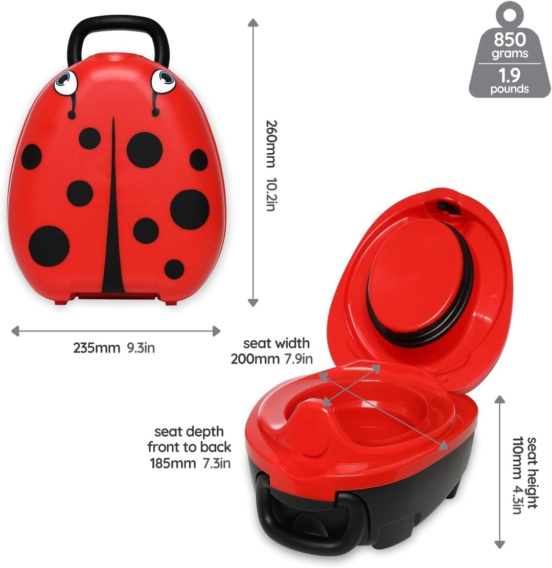 My Carry Potty - Marienkäfer Reise-Töpfchen, preisgekrönter tragbarer Kleinkind-Toilettensitz für Ki