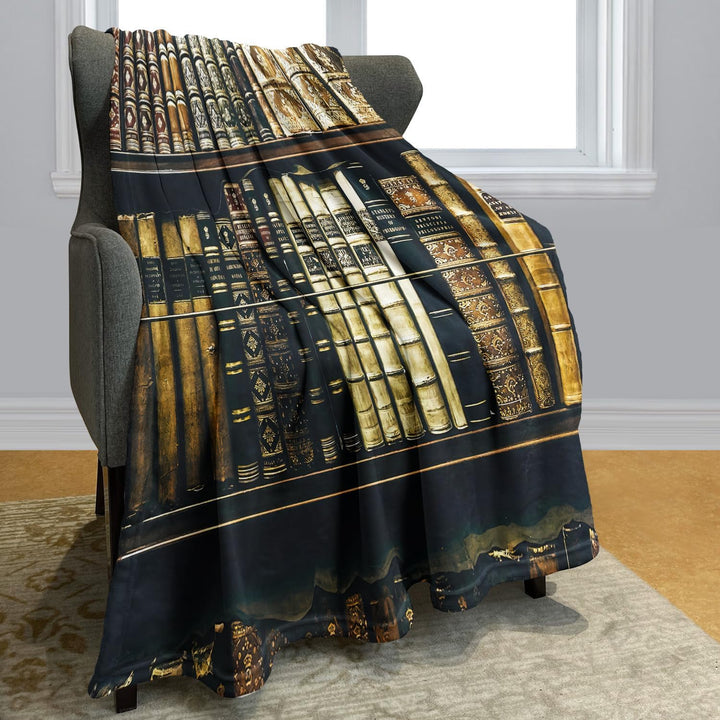 YISUMEI Decke 150x200 cm Kuscheldecken Sanft Flanell Weich Fleecedecke Tagesdecke Bücherregal altes