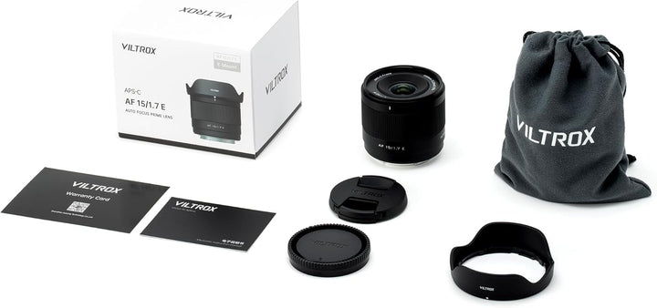 VILTROX 15mm F1.7 E, AF 15mm f1.7 E Mount Objektiv für Sony, APS-C Autofokus Prime Objektiv mit gros
