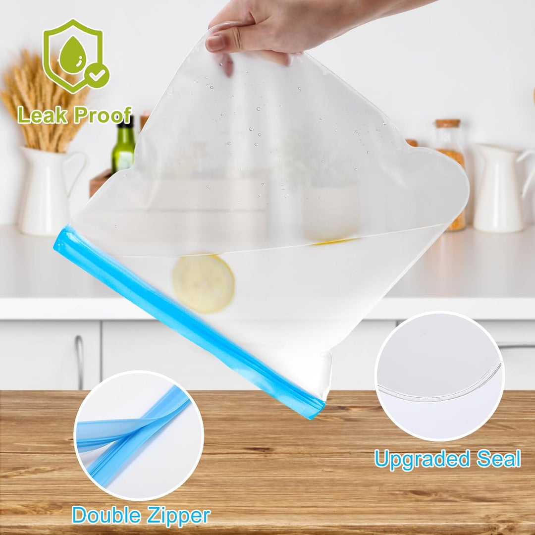 10 Stück Gefrierbeutel Wiederverwendbar 8.7"*7" Wiederverschliessbare Beutel für Lebensmittelbeutel,