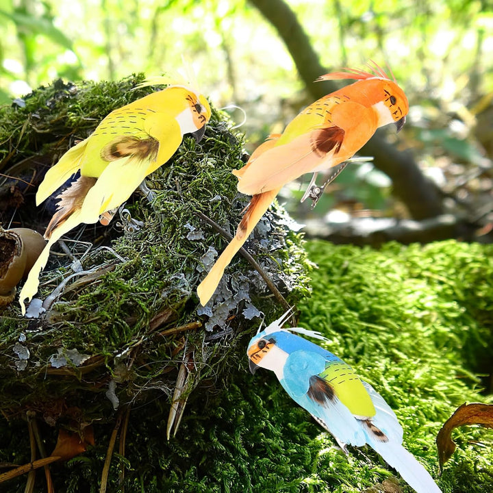 Abaodam Künstliche Vogel Deko Mit Clip 6 Stück Realistische Schaumvögel Für Weihnachtsdeko Garten Ho