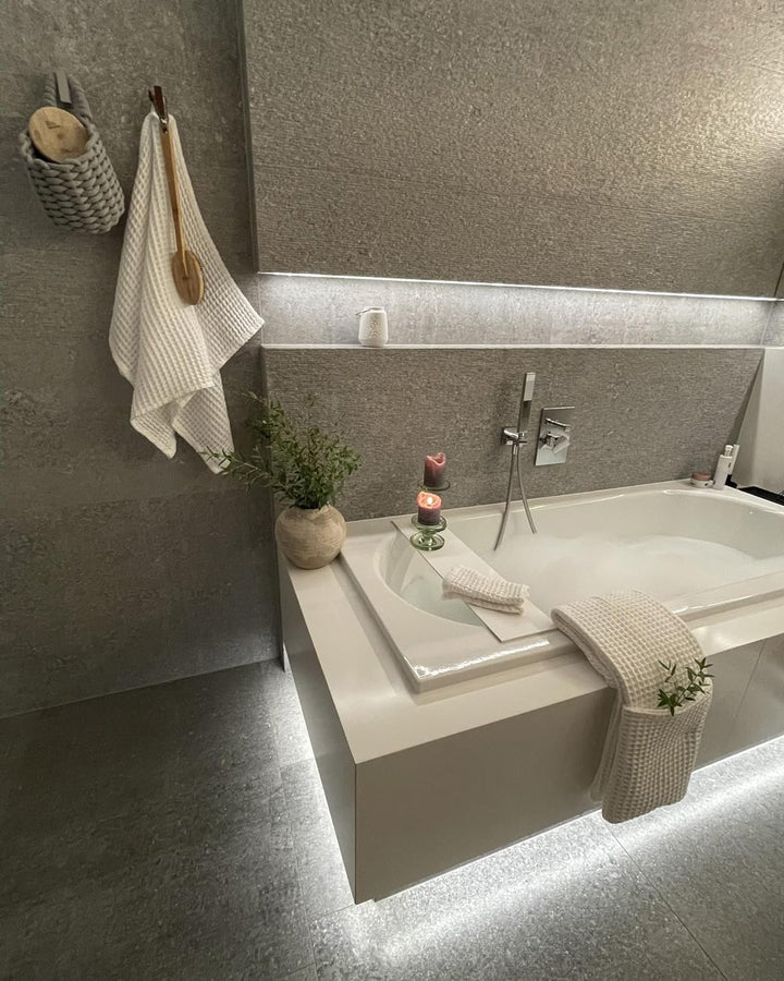 Handtuch Set mit Badematte Baumwolle weiss 11-teilig Areora