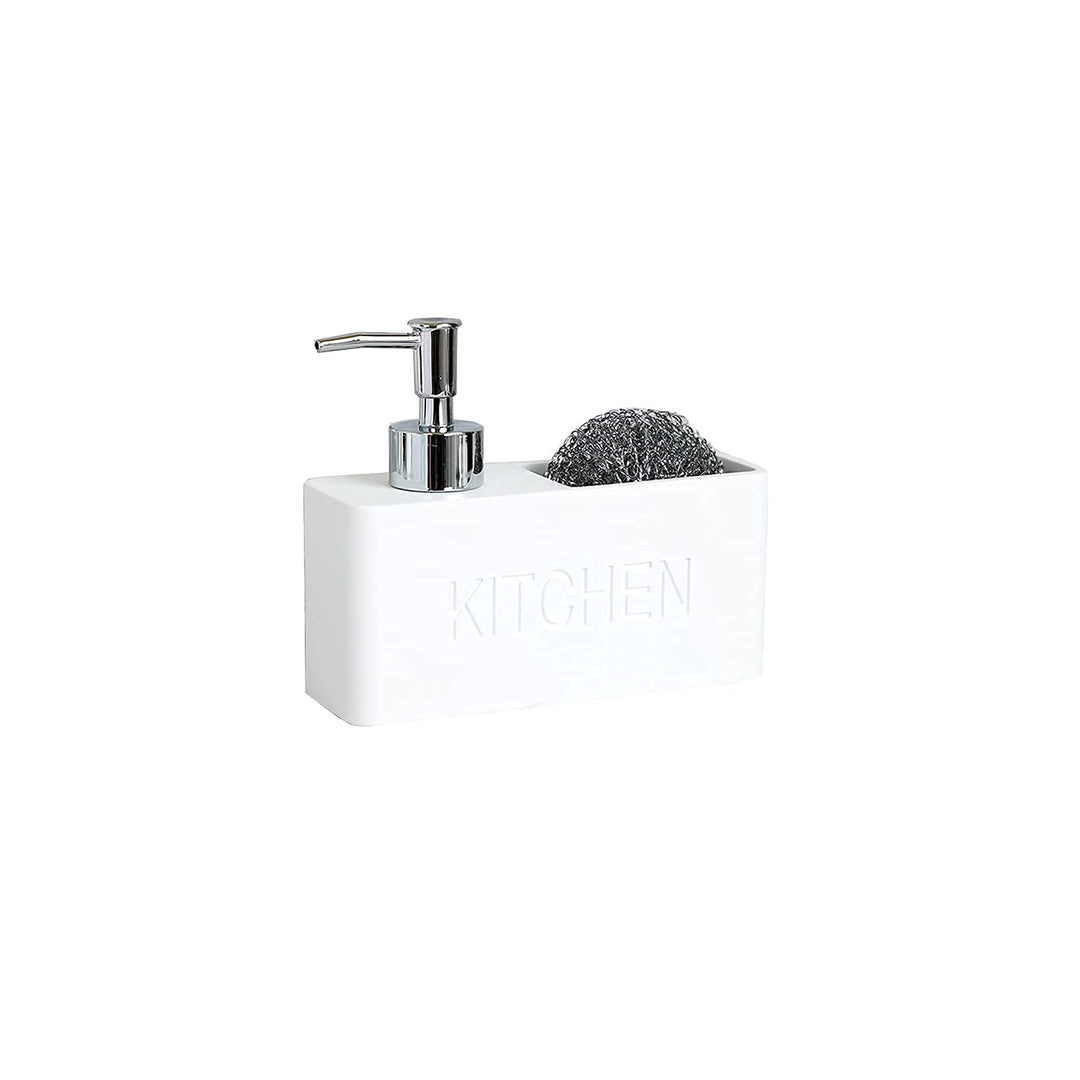 Küchenseifenspender weiss, Küchenspülmaschine, 200ML Harzseifenspender, Seifenspender Set, Küchenges