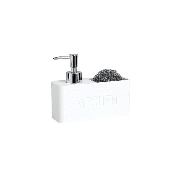 Küchenseifenspender weiss, Küchenspülmaschine, 200ML Harzseifenspender, Seifenspender Set, Küchenges