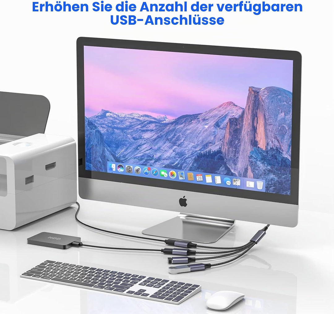 MOGOOD USB Splitter 4 in1 USB Kabel USB Hub USB zu USB Adapter USB Splitter mit Mehreren Steckdosen