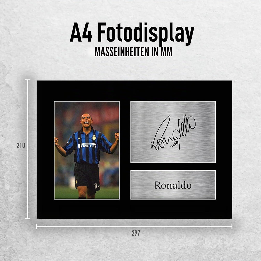 HWC Trading A4 Ronaldo Inter Milan Gifts gedrucktes signiertes Autogramm Bild für Fussballfans und F