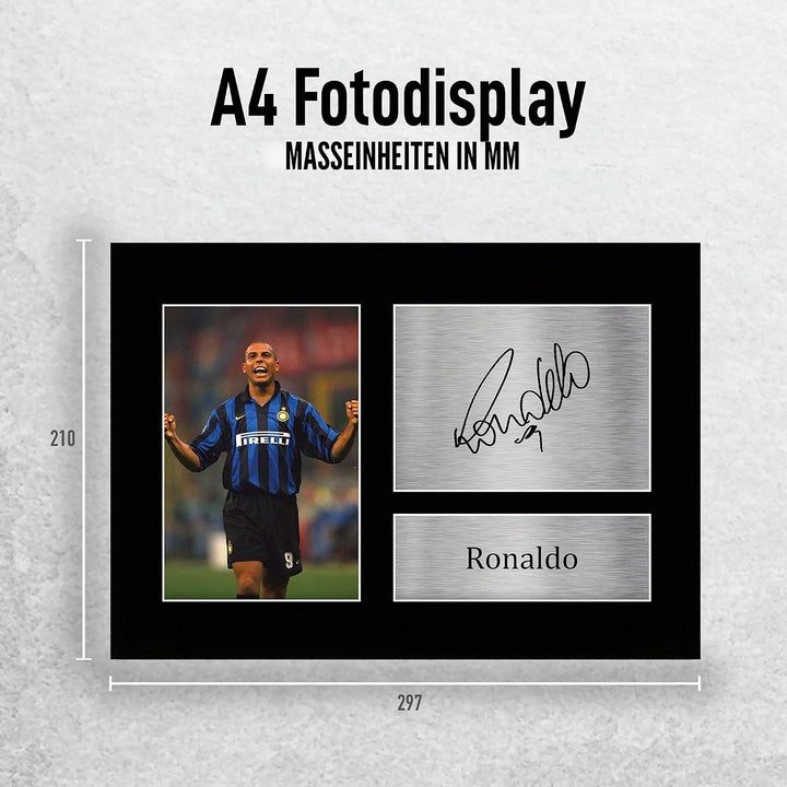 HWC Trading A4 Ronaldo Inter Milan Gifts gedrucktes signiertes Autogramm Bild für Fussballfans und F